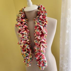 Crocheted Fleece Ruffle Scarf for girls/New